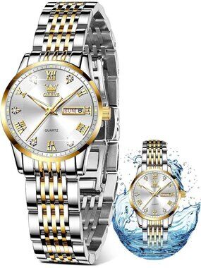 Women's Silver Gold Adjustable Strap Stainless Steel Waterproof Luxury Watch